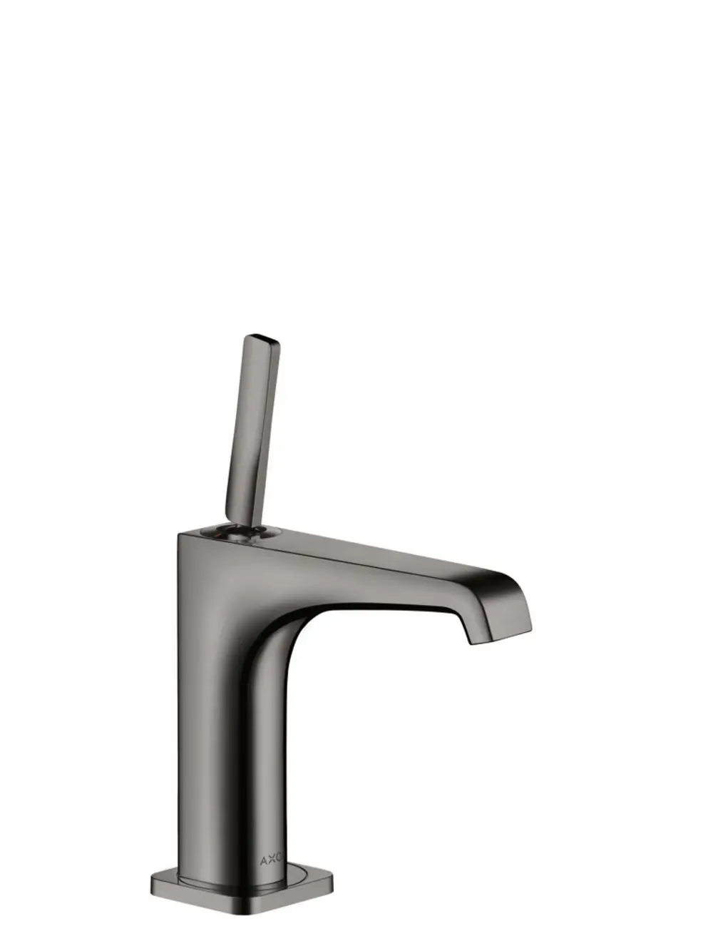 Ein Waschtischmischer in Polished Black Chrome von AXOR. Er verfügt über einen langen Hebelgriff und einen breiten Auslauf. Nutzung für moderne Badezimmergestaltung.